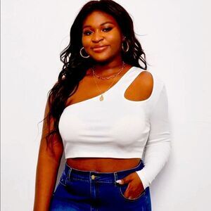 One sleeve halter top
